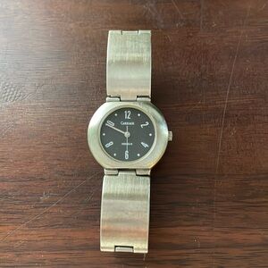 Silver carriage watch